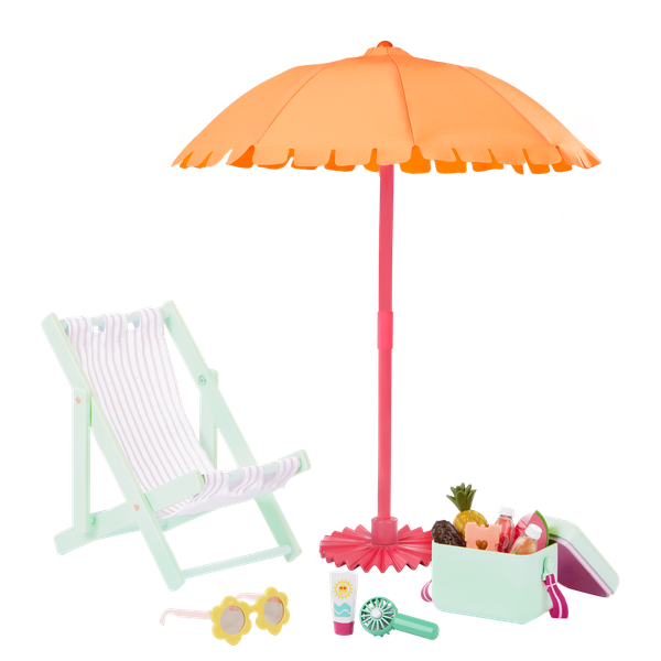 Our Generation Deluxe Folding Chair &amp; Umbrella Set