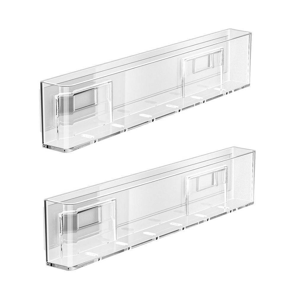 2 Wall Mounted Bookshelves, Non Perforated Transparent Bookshelves