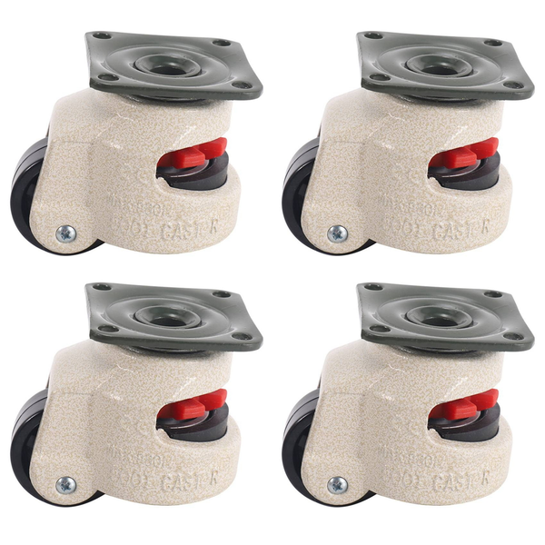 4 Pcs Retractable Leveling Casters Industrial Machine Swivel Caster Castor