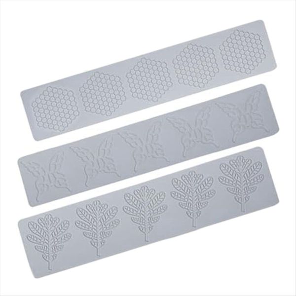 Tile Cake Fondant Mold 3 Pieces Honeycomb Mold Lace Silicone Mold