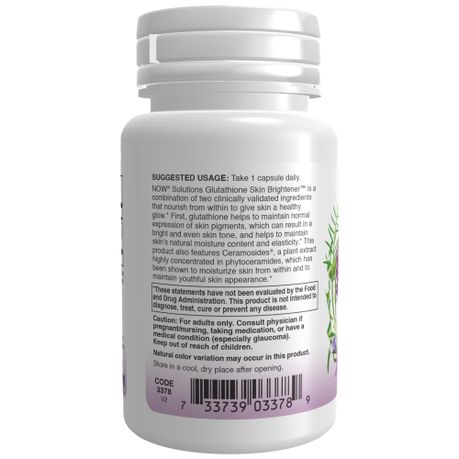 NOW Solutions Glutathione Skin Brightener with Ceramosides - 30 Veg Caps |  Shop Today. Get it Tomorrow! | takealot.com