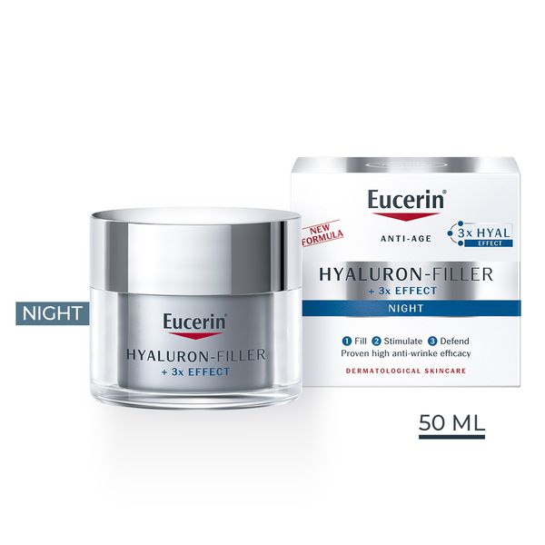Eucerin Hyaluron Filler Anti-Age Face Night Cream, All Skin Types, 50ml