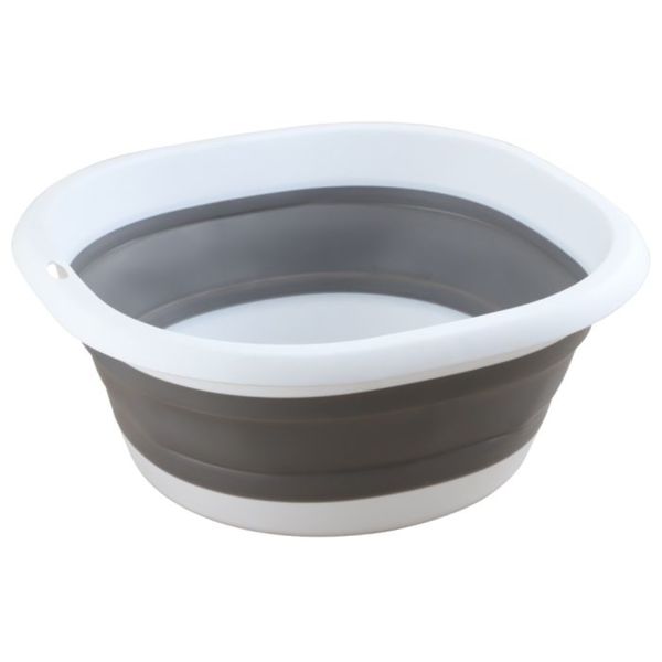 Pique Grey &amp; White Foldaway Wash Bowl 10L