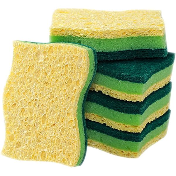 Non-Scratch Cellulose Household Kitchen Sponges, Dishes Sponge 5 Packages ,