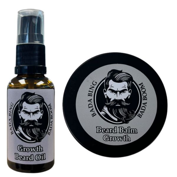 Bada Bing Growth Beard Oil &amp; Balm Combo for Fuller, Stronger Beards