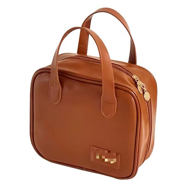 PU Leather Handheld Cosmetic Organizer, Travel Makeup Bag
