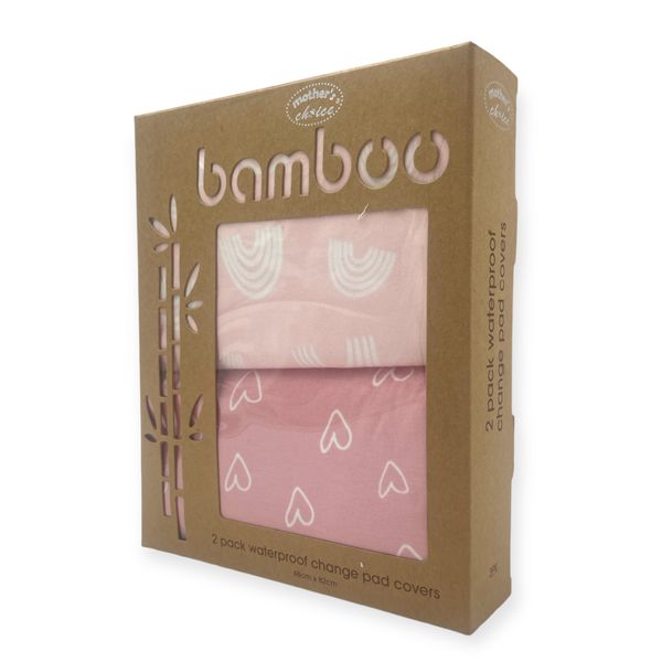 Mothers Choice Bambo 2 Pack Baby Waterproof Change Mat - Pink
