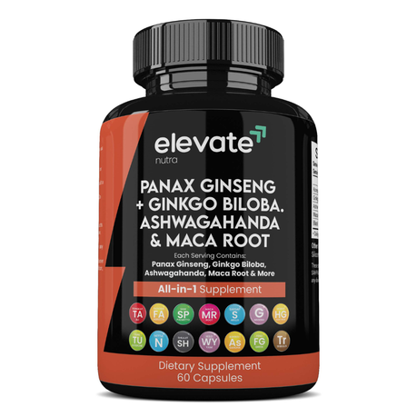 Panax Ginseng + Ginkgo Biloba with Ashwagahanda & Maca Root Capsules Image