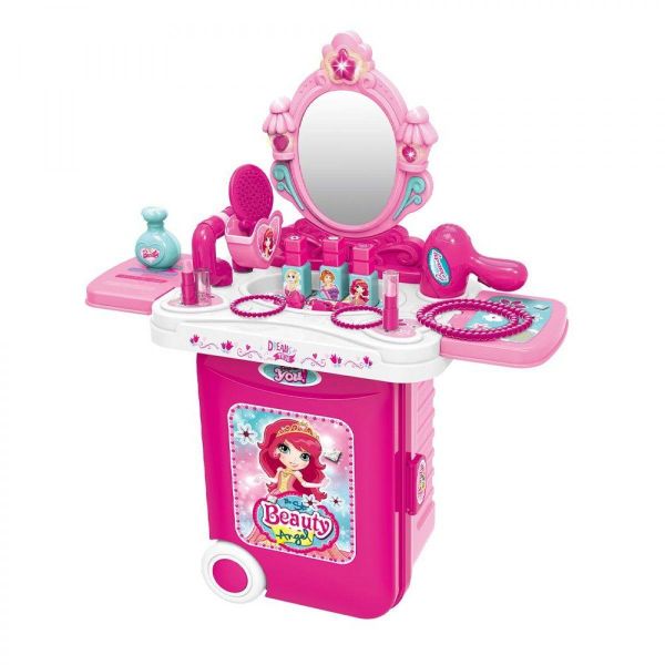 Travel Suitcase Makeup Toy Set For Girls - 3-in-1