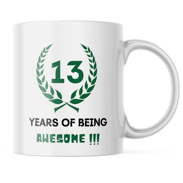 Ceramic 13 years of being Awesome Mug - White - 11 OZ