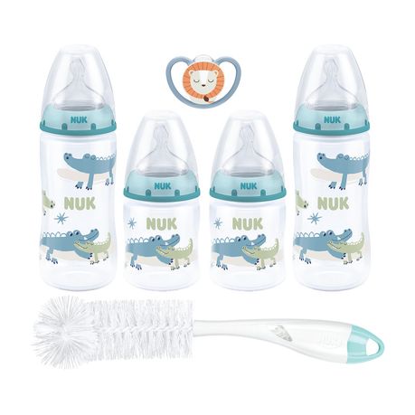 NUK Starter Pack with Glow in the Dark Silicone Soother for 0-6M Image