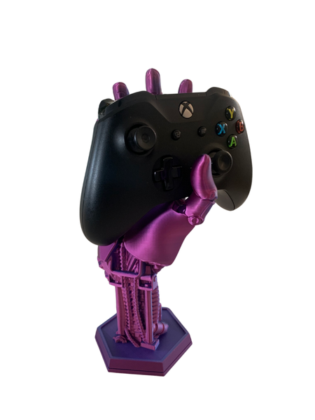 3D Printed Hand-Shaped Game Controller Mount - Blue