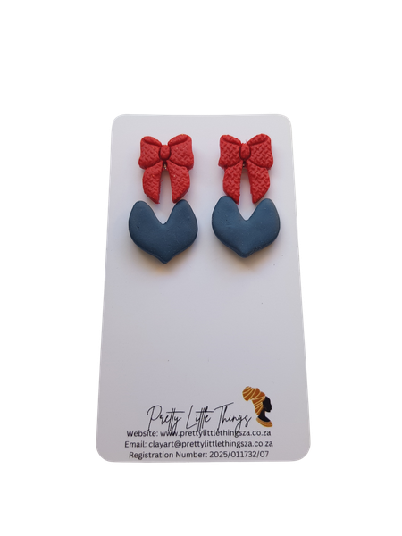 Pretty Little Things Women Red-Blue Clay Stud Earrings