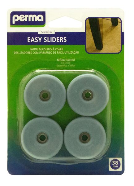 Perma Screw On Easy Sliders Round - 4 x 38mm