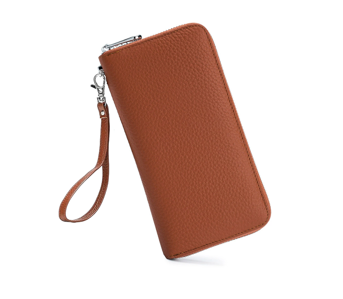 X-HOME Ladies Zip Around Purse with Gift Card &amp; Box - Genuine Leather