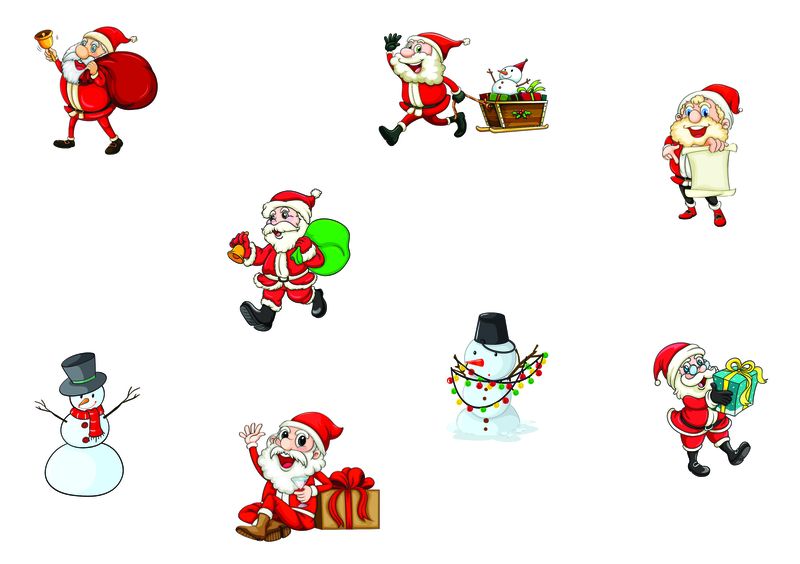 Christmas - Decor - Pack3 - Stickers - Vinyl
