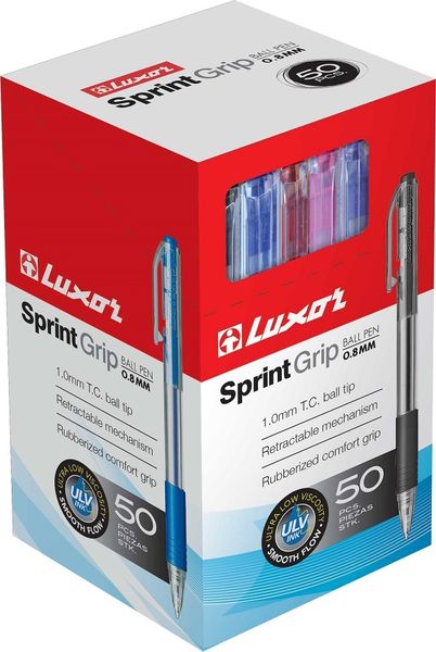 Luxor Sprint Grip Ball Point Pen (Box 50's Black)