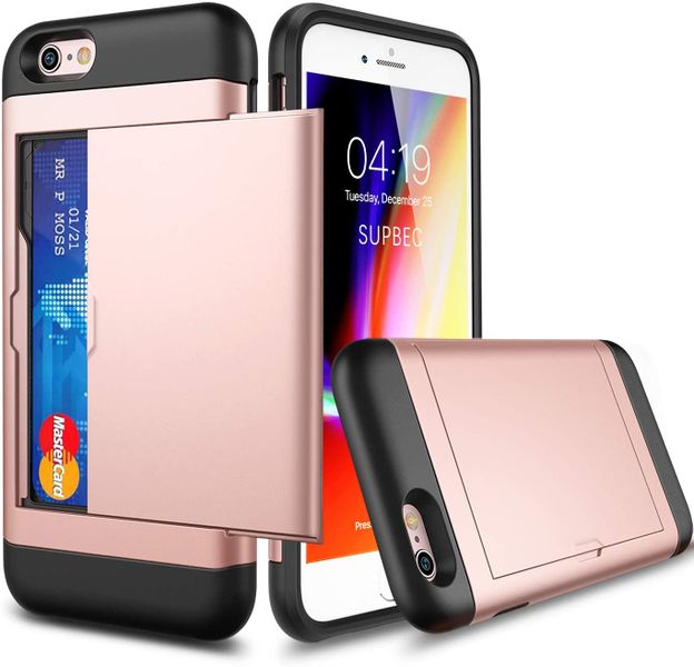 TUFF-LUV Shockproof Dual Layer Armour Case (with Stand &amp; Card slot) for Apple iPhone 7/8 and iPhone SE 2020 - Rose Gold
