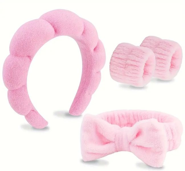Headband &amp; Wristband Set - 4 Piece Reusable Makeup &amp; Skincare Accessories