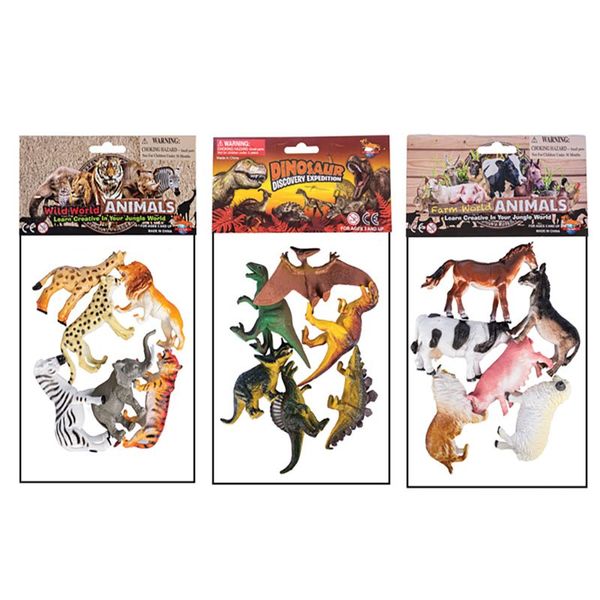 Bulk Pack x 3 Animals Set 8-10cm 6pcs Per Pack