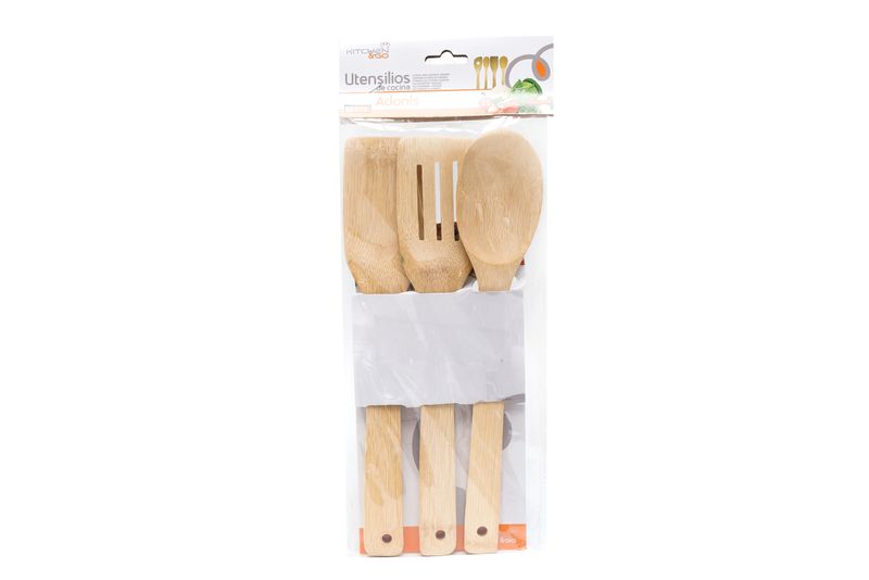 Wooden Kitchen Utensil Set of 3 -Spoon, Spatula and Turner