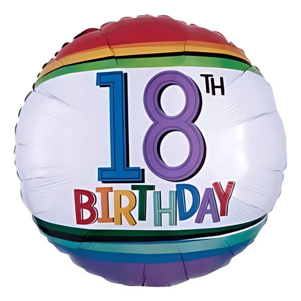 Foil Balloon 18 inch Birthday Rainbow 18th