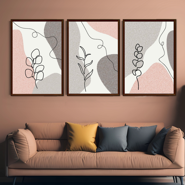 Set of 3 Creative Minimalist Wall Art Decor Prints - A3 Size (Unframed)
