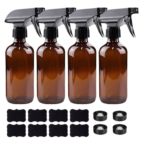 4 Pack Spray Bottles Glass Dual Model Fine Mist for Hair Gardening 500ml