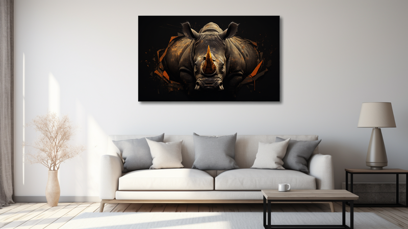 Canvas Wall Art - Rhino Resilience Abstract- MT0559