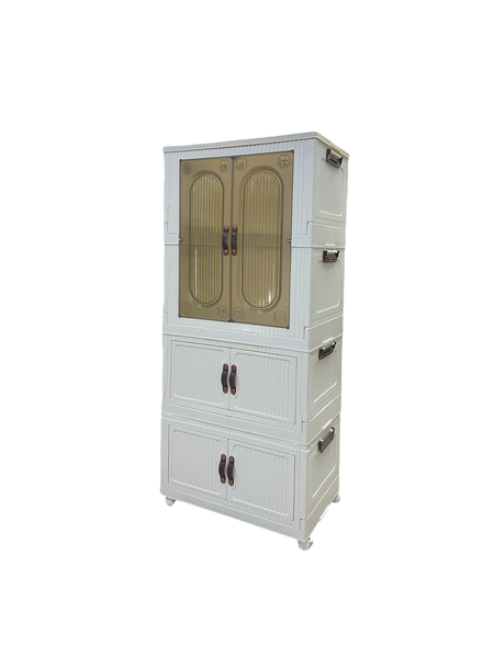 Household plastic folding storage wardrobe 55cm x 35cm x 118cm