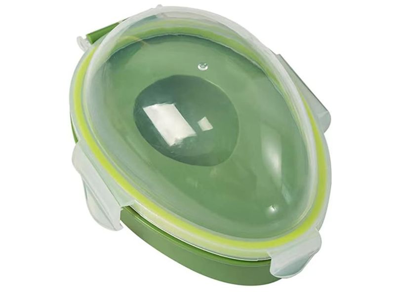 Modern/Minimalist Avocado Keeper, Green Plastic, 15.3x11x8cm/6.02x4.33x3.15
