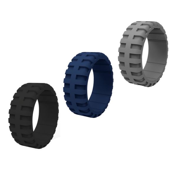 Ring Silicone Men - Tire Tread - Combo 1 - 3 Rings