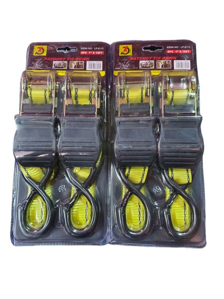 Ratchet Tie Down Straps Value Pack - 2 x 2 Piece Tie Down Straps