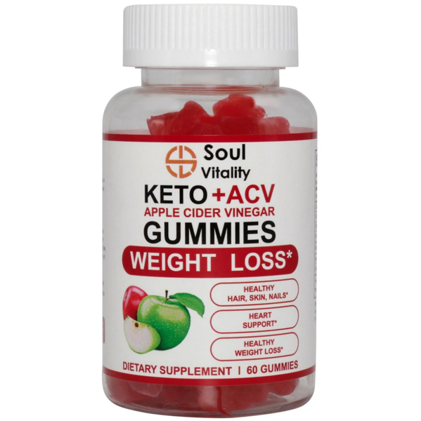 Soul Vitality Keto + ACV Apple Cider Vinegar Gummies with Ginger Extract