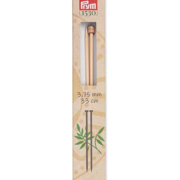 Prym Single Pointed Bamboo Knitting Needles, 33cm Length, 3.00 | 3.75mm