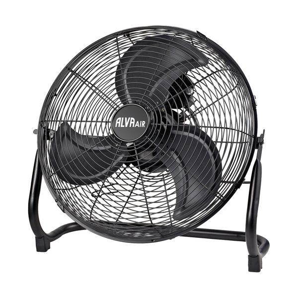 ALVA AIR 40cm High Velocity Floor Fan | Metal | Matte Black | 3 Speed, 100W