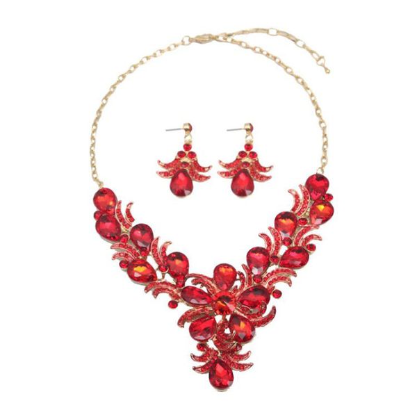 Elegant Flower Necklace Set - Banquet and Wedding Necklace Sets