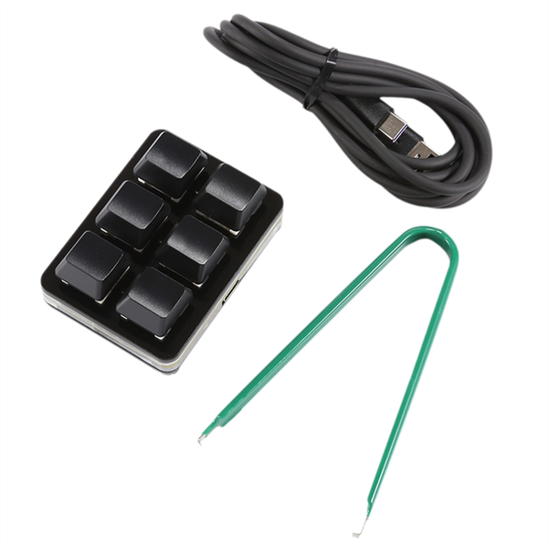 6 Key Customizable Shortcut Keyboard Black
