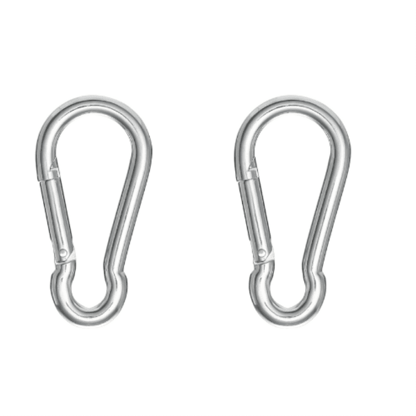 2 Pack Stainless Steel Heavy Duty Climbing Carabiners - 140kg Load Capacity
