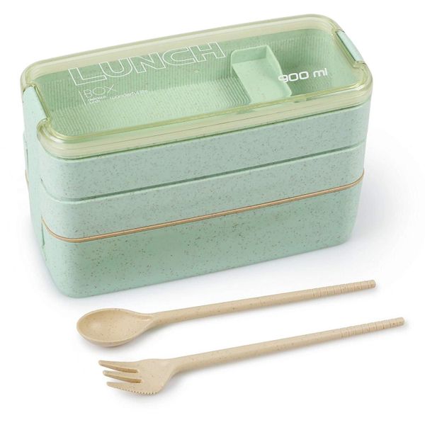 3 Layers Portable Lunch Box With Cutlery - 900ml