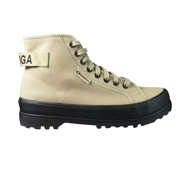Superga Alpina Wave Tape Grey Fossil-Black Logo Tape Boot