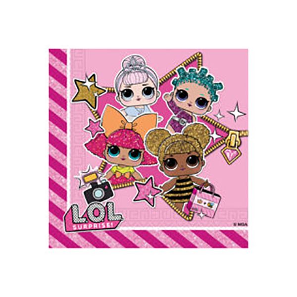 Lol Glitterrati Two Ply Paper Napkins 33X33Cm