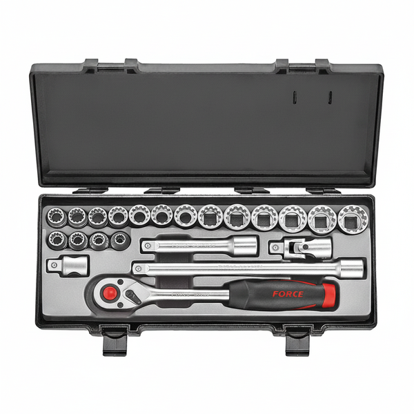 Force 22 Piece Spline Socket Set 8mm-24mm 1/2" Drive