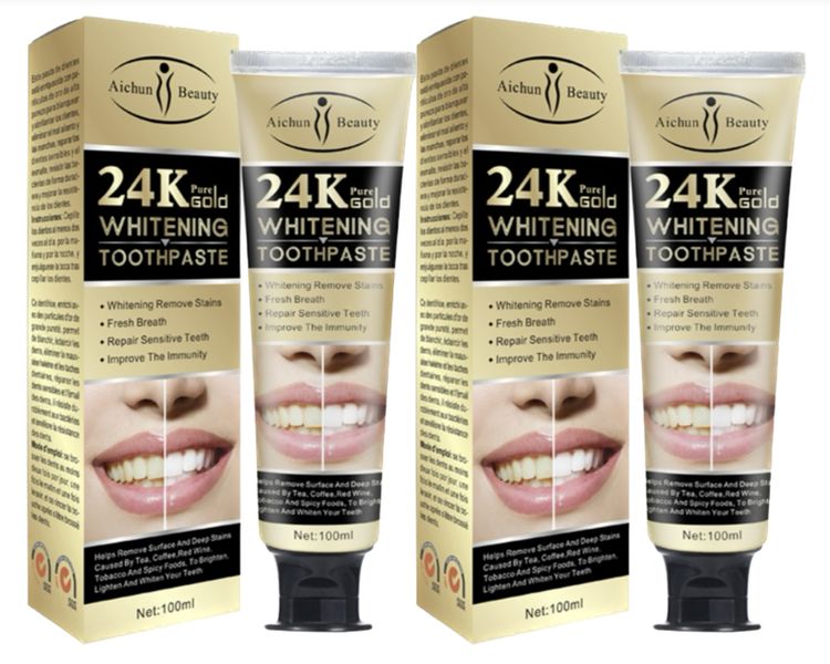 24k Gold Whitening Toothpaste 100ml - 2 Pack