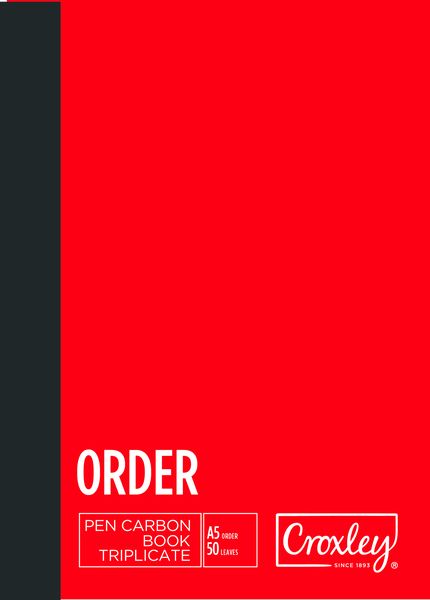 Croxley A5 Pen Carbon Order Book 10 Pack