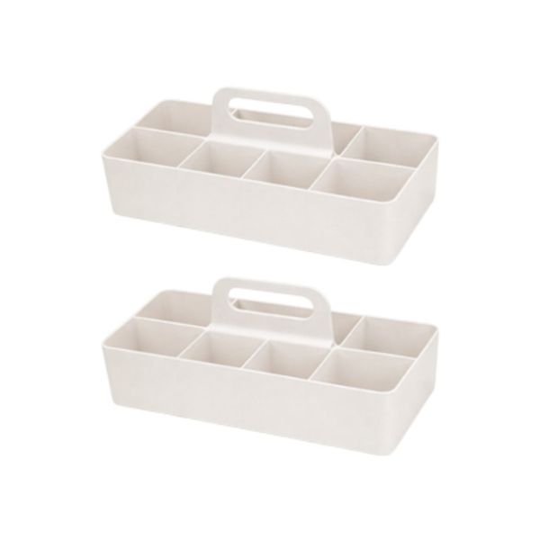 2 Pack - 8-Grid Baby Supplies Storage Box - White