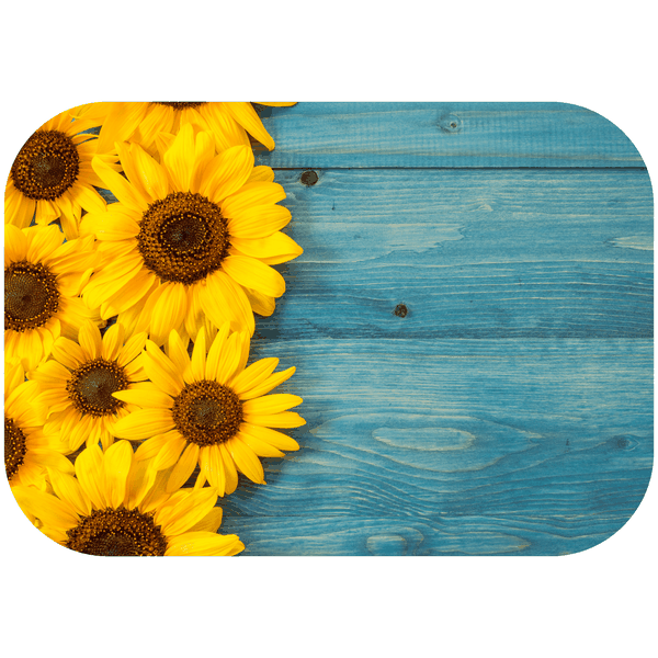Sunflower Blue Wooden Printed Mouse Pads
