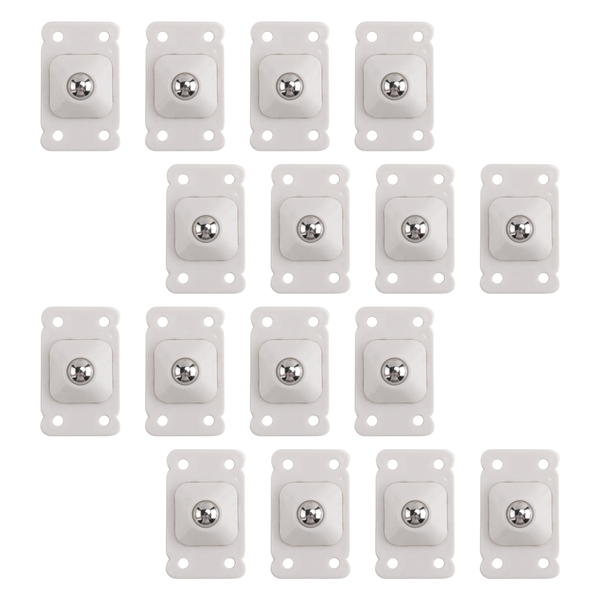 16 Pcs Self Adhesive Wheels for Storage Boxes 360 Degree Rotation Stainless