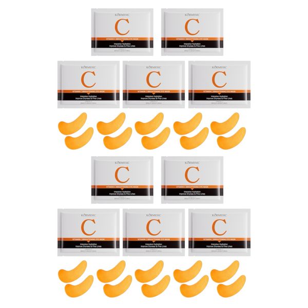 10 Pairs - Kormesic Vitamin C Hydrogel Brightening Eye Masks Anti-Wrinkles