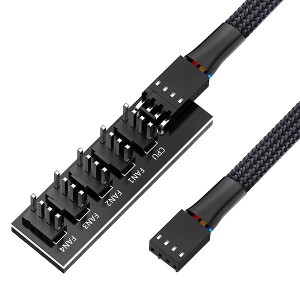 PWM 1 to 5 splitter fan power PC CPU Cooling 4 PIN/3PIN Power Cable Hub